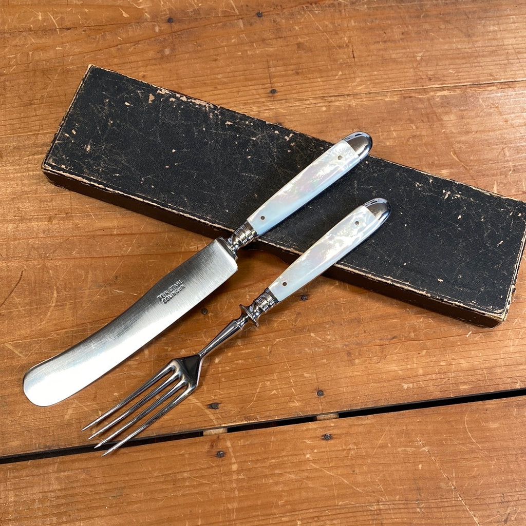 Feinstahl Solingen 4 Forks & 6 Knives Bakelite Handles Made in -   Denmark