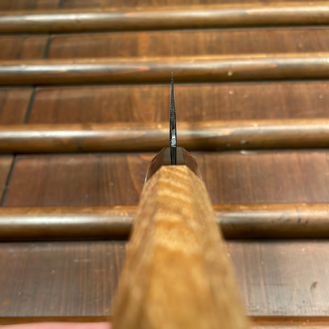 Kumokage 150mm Petty Aogami 2 Kurouchi Damascus Teak & Horn Handle