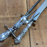 R Wallace & Sons 3 Pc Carving Set Silverplate Grapes & Floral Design 1871-1955