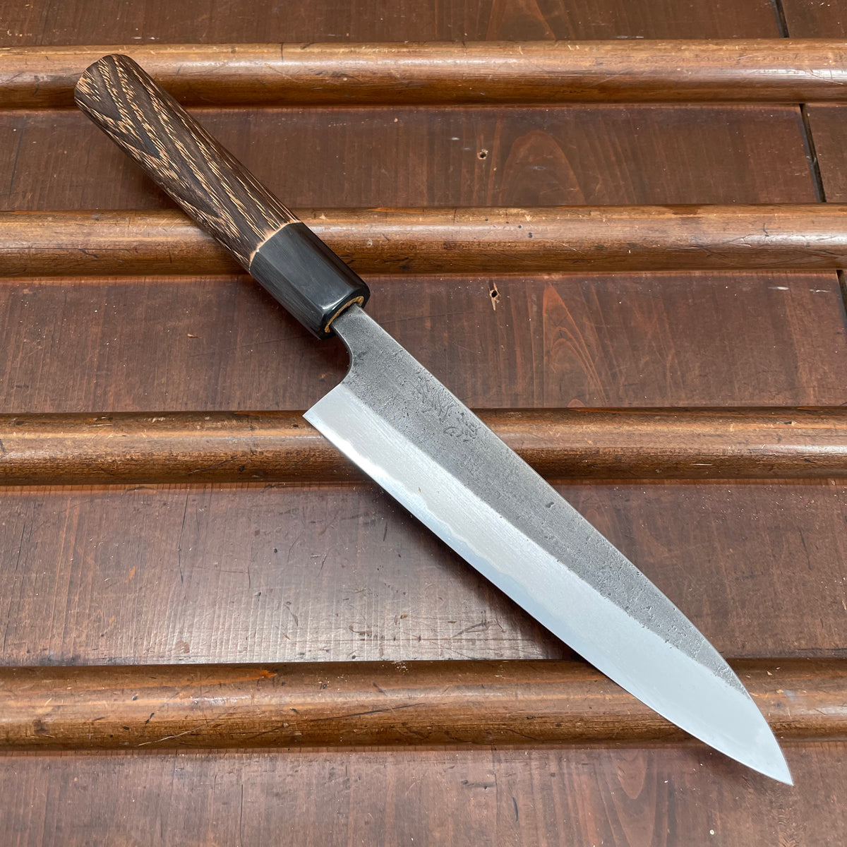 Wakui 150mm Petty Stainless Clad Aogami 2 Nashiji Warikomi Chestnut