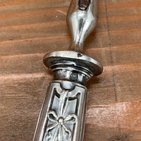 French Carving 3 Tined Fork Carbon Steel Silver Handle