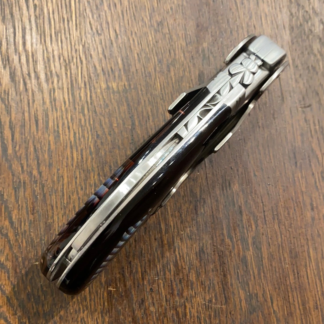 Fontenille Pataud Laguiole Magnum Sommelier Pocket Knife Feather Inlay