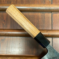 Kumokage 180mm Santoku Aogami 2 Kurouchi Damascus Teak & Horn Handle
