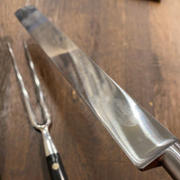 Sabatier Trumpet Ancienne Maison Carving Set Forged Stainless 1950’s