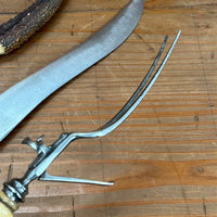 A J Jordan Carving Set AAA1 Sheffield England Curved Blade Horn Tip Handles 1880's-1920's