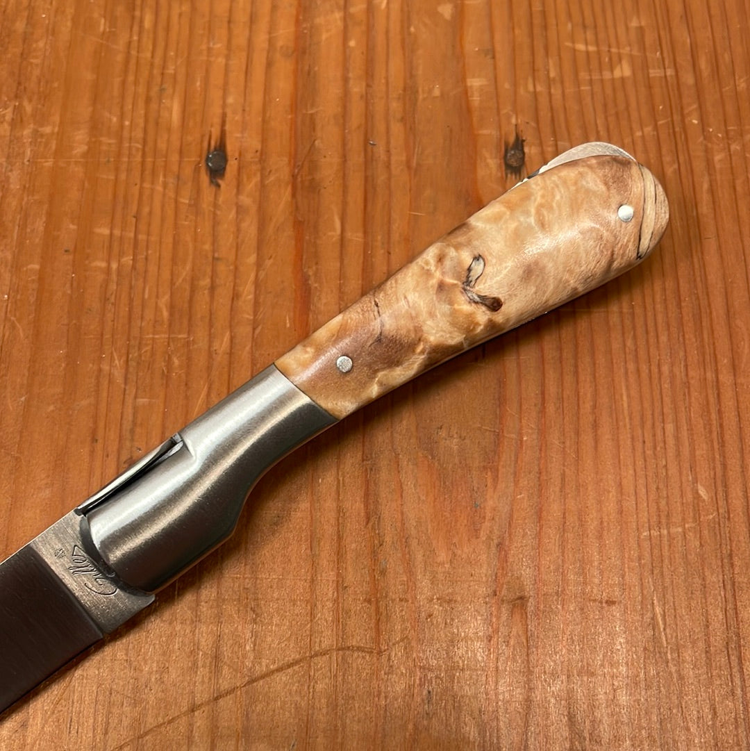 Fontenille Pataud Pialincu 10.5cm Pocket Knife Stabilized Poplar Burl Lockback