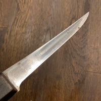 Unmarked (German?) 5.5” Boning Knife Semi Flex Carbon Steel Walnut Handle