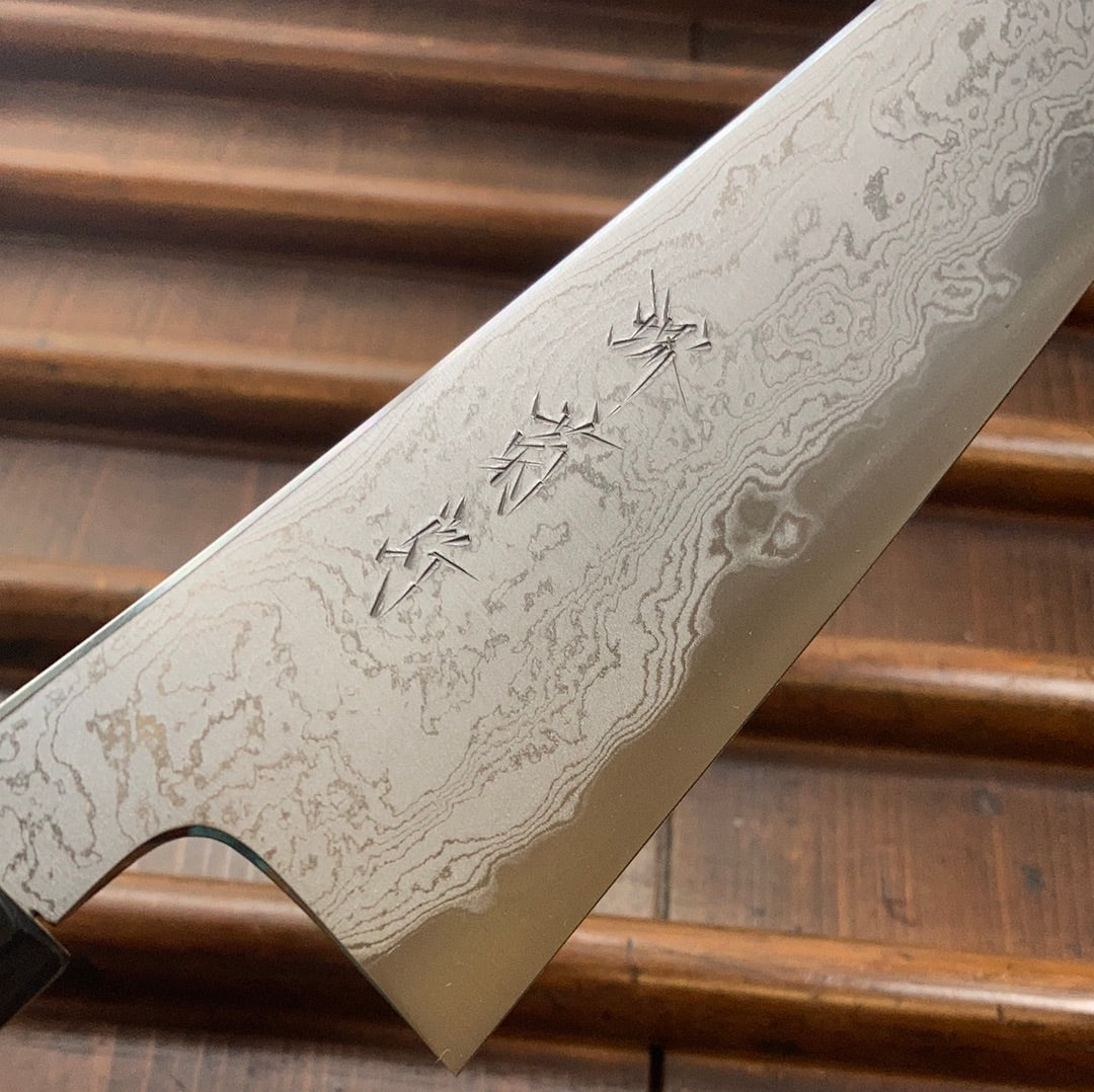 Sakai Kikumori Tanaka x Bernal Cutlery Sori 225mm Kiritsuke Gyuto Aogami 1 Suminagashi