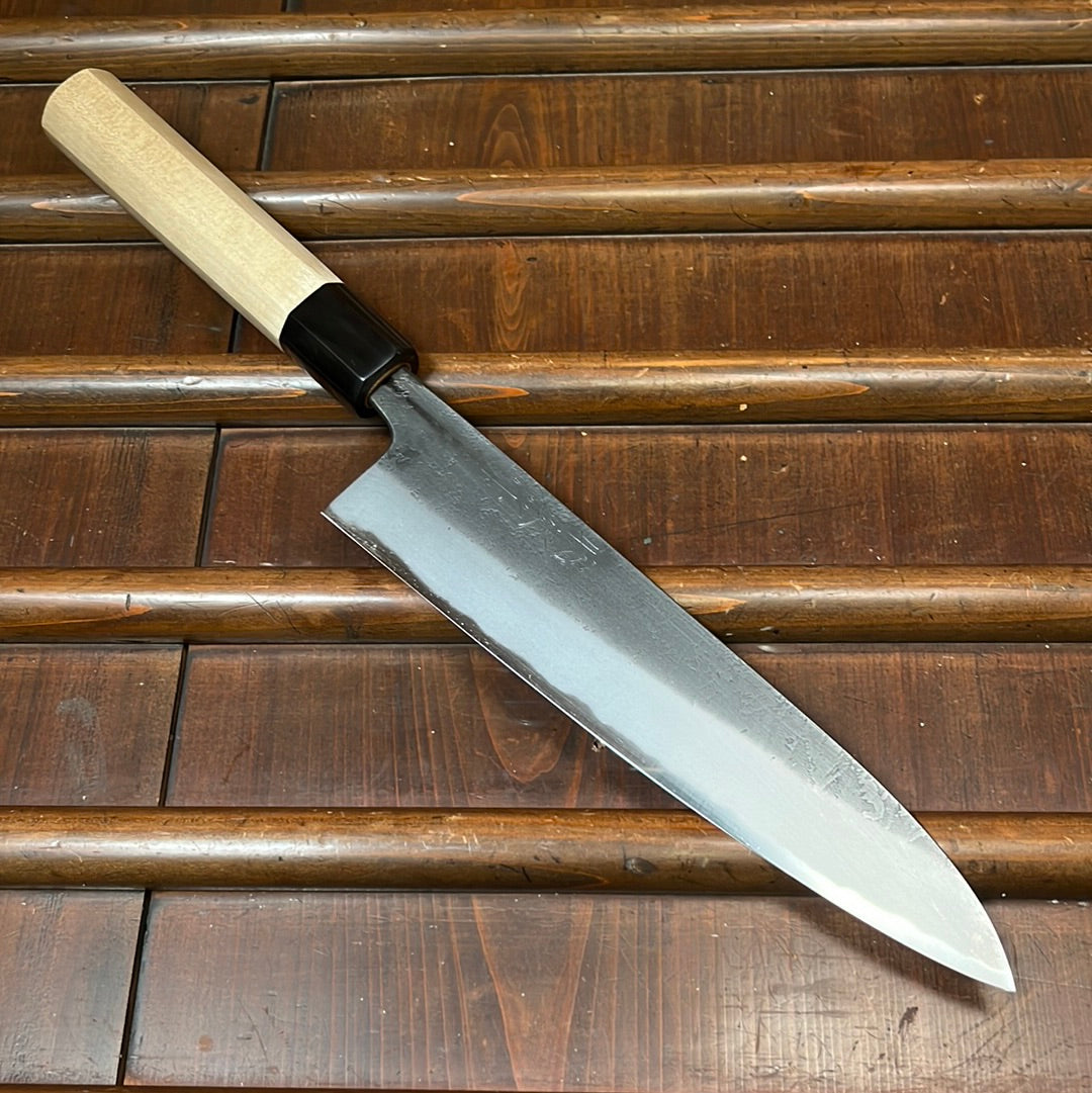 Wakui 210mm Gyuto V2 Carbon Kurouchi Nashiji Ho Octagonal