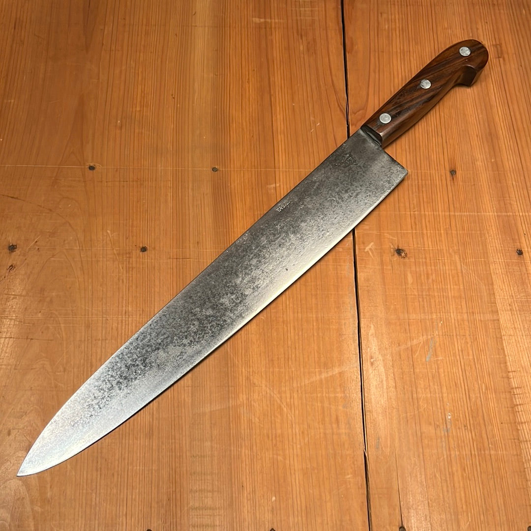 KA-BAR 14" Chef Knife Carbon Steel Custom Rosewood Handle