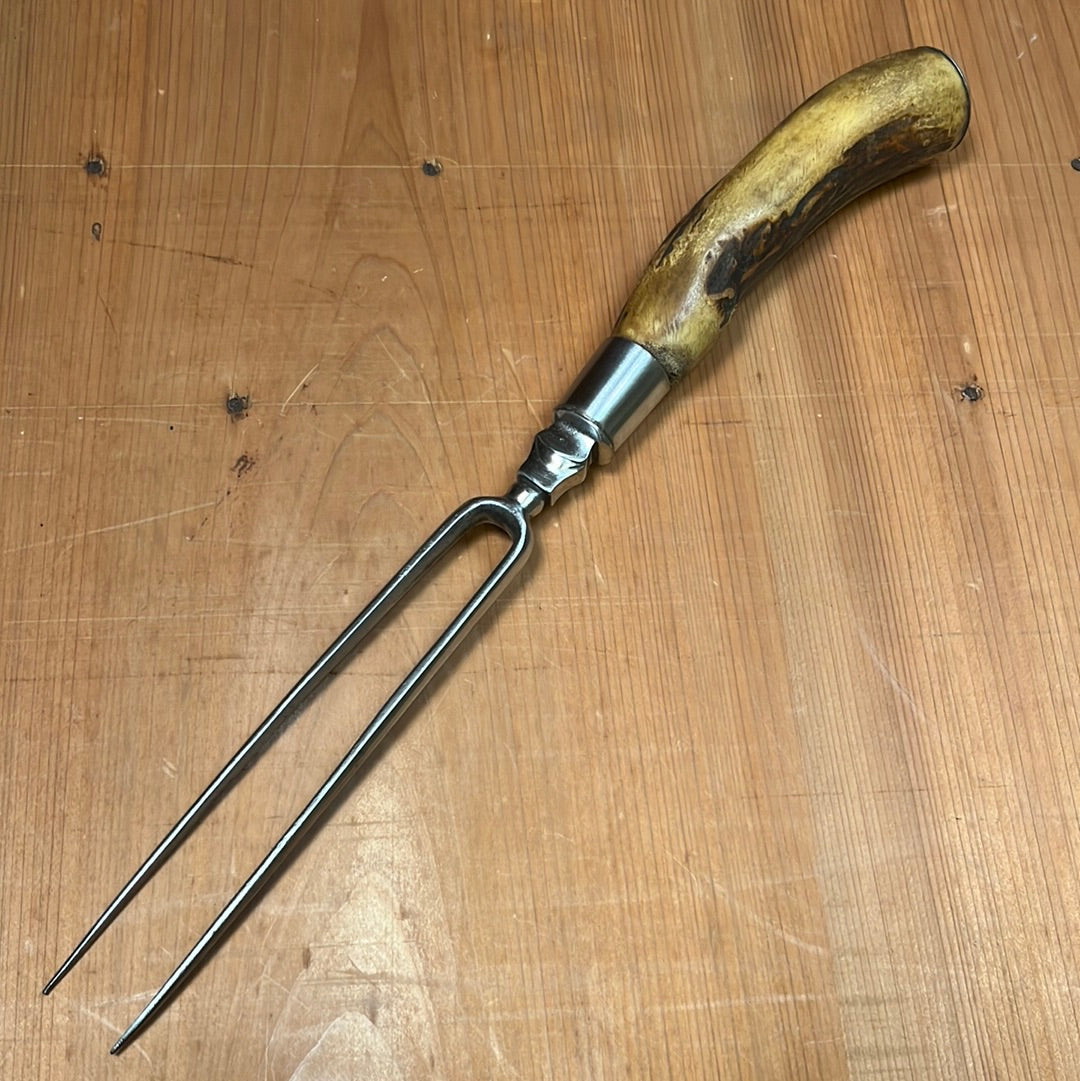 Handforged 5.5" Bayonet Carving Fork Stag Handle Gothic Style