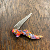 Unmarked 1 7/8” Figural Shoe Knife 1920’s? End of Day Celluloid