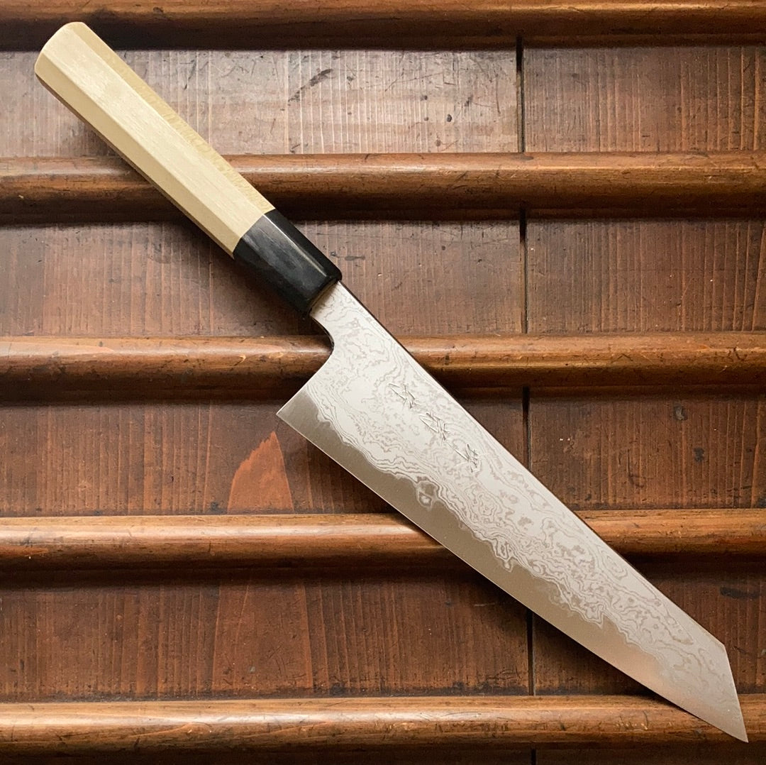 Sakai Kikumori x Bernal Cutlery Sori 225mm Kiritsuke Gyuto Aogami 1 Suminagashi