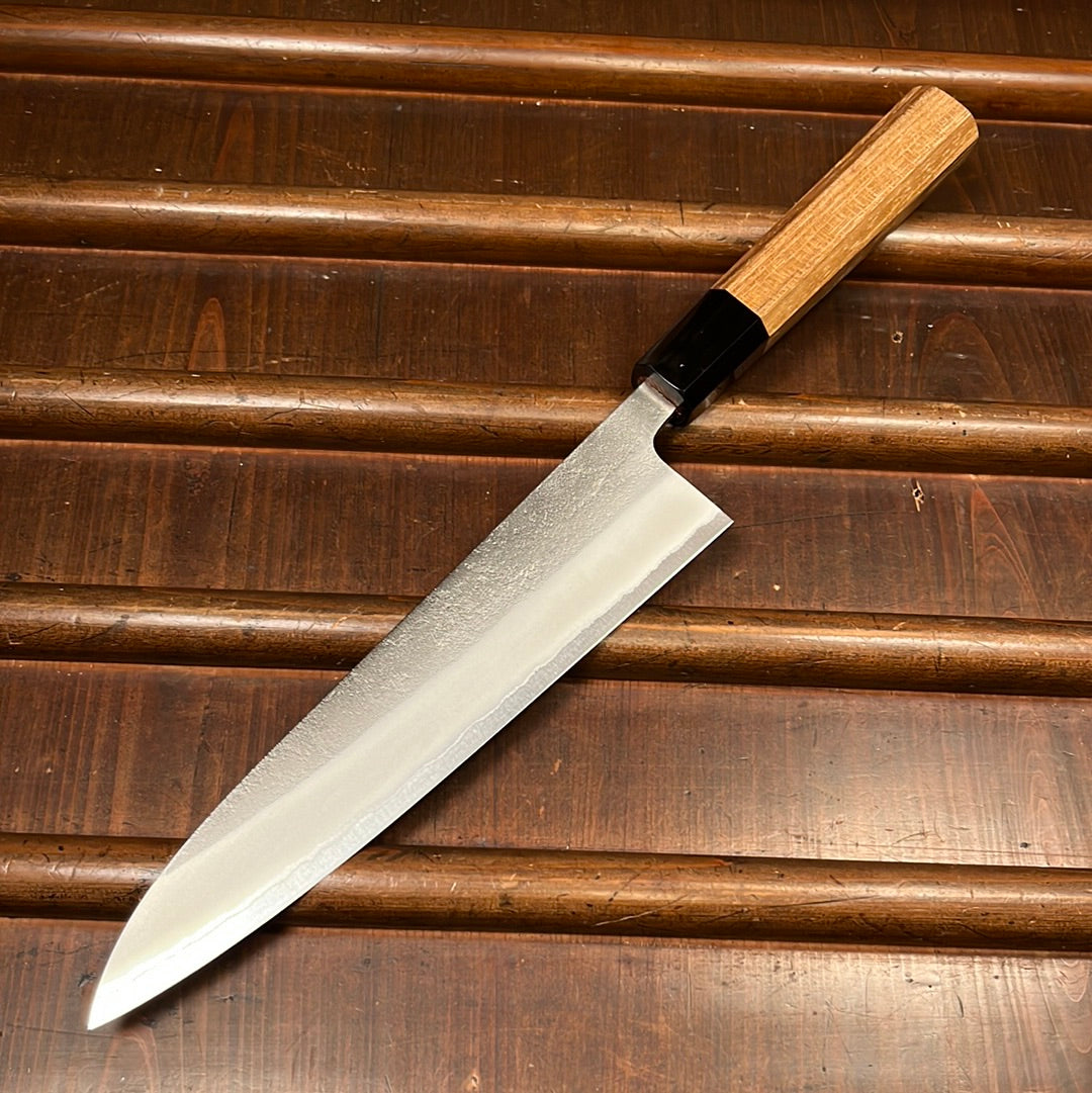 Yoshikane Hamono 210mm Gyuto Shirogami 2 Nashiji Teak Handle