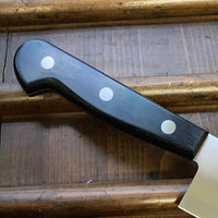 New Old Stock Hitohira Imojiya OKD 180mm Santoku Stainless Clad Shirogami 2 Pakka Handle