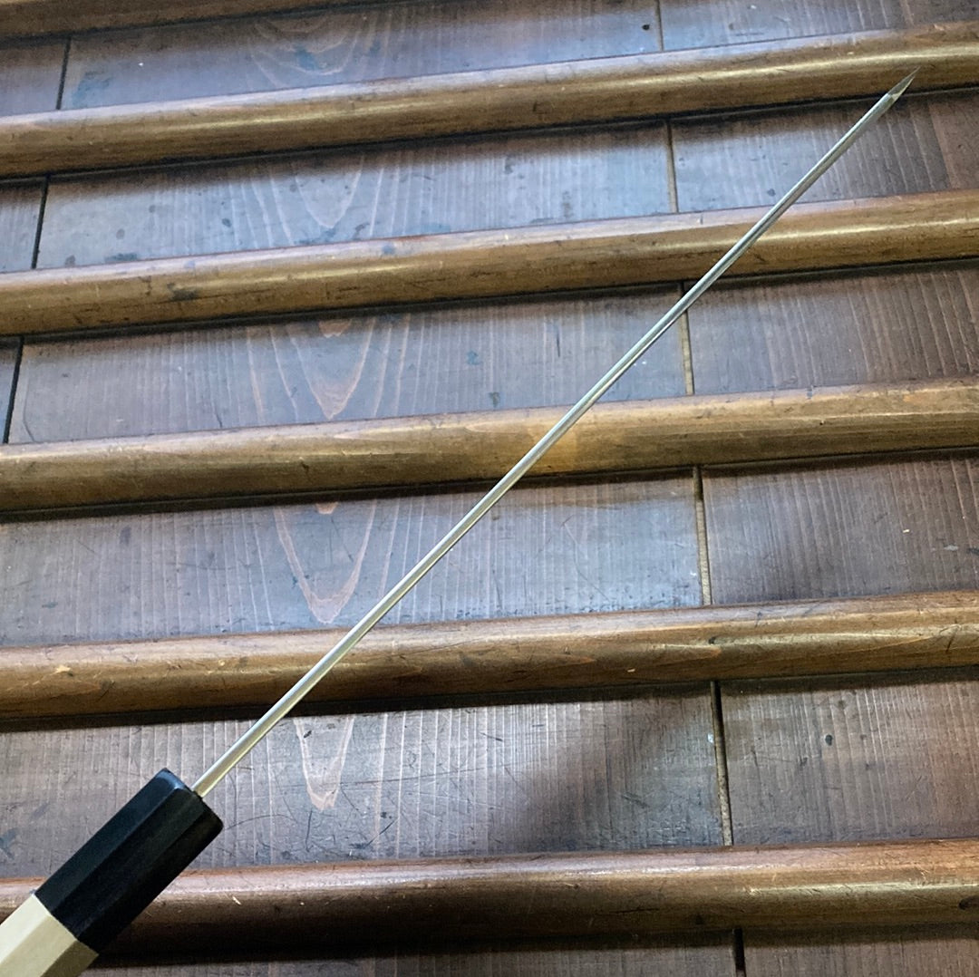 Sakai Kikumori Tanaka Sori 240mm Kiritsuke Sujihiki Aogami 1 Suminagashi