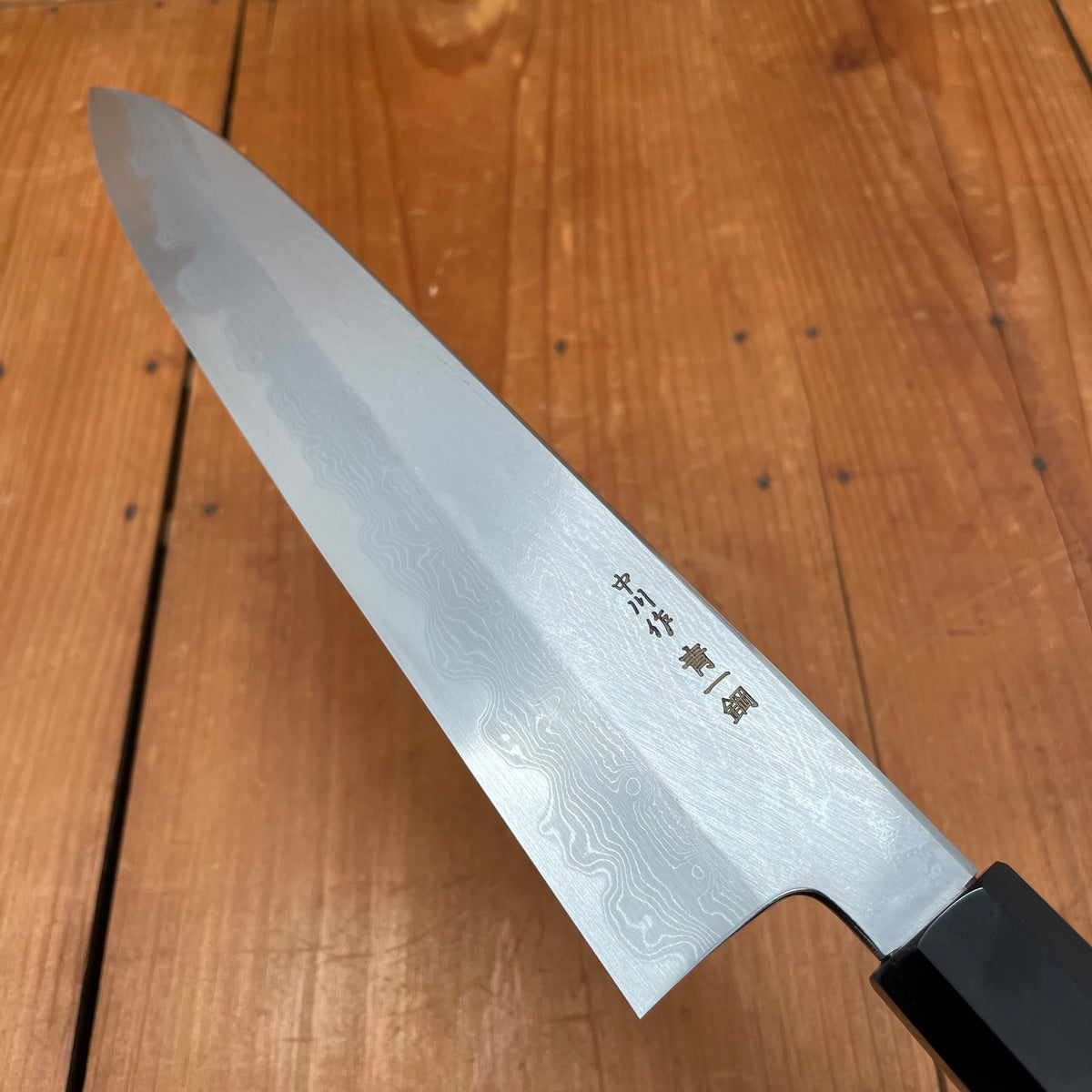 Hatsukokuro Nakagawa 240mm Gyuto Aogami 1 Damascus Ebony Handle