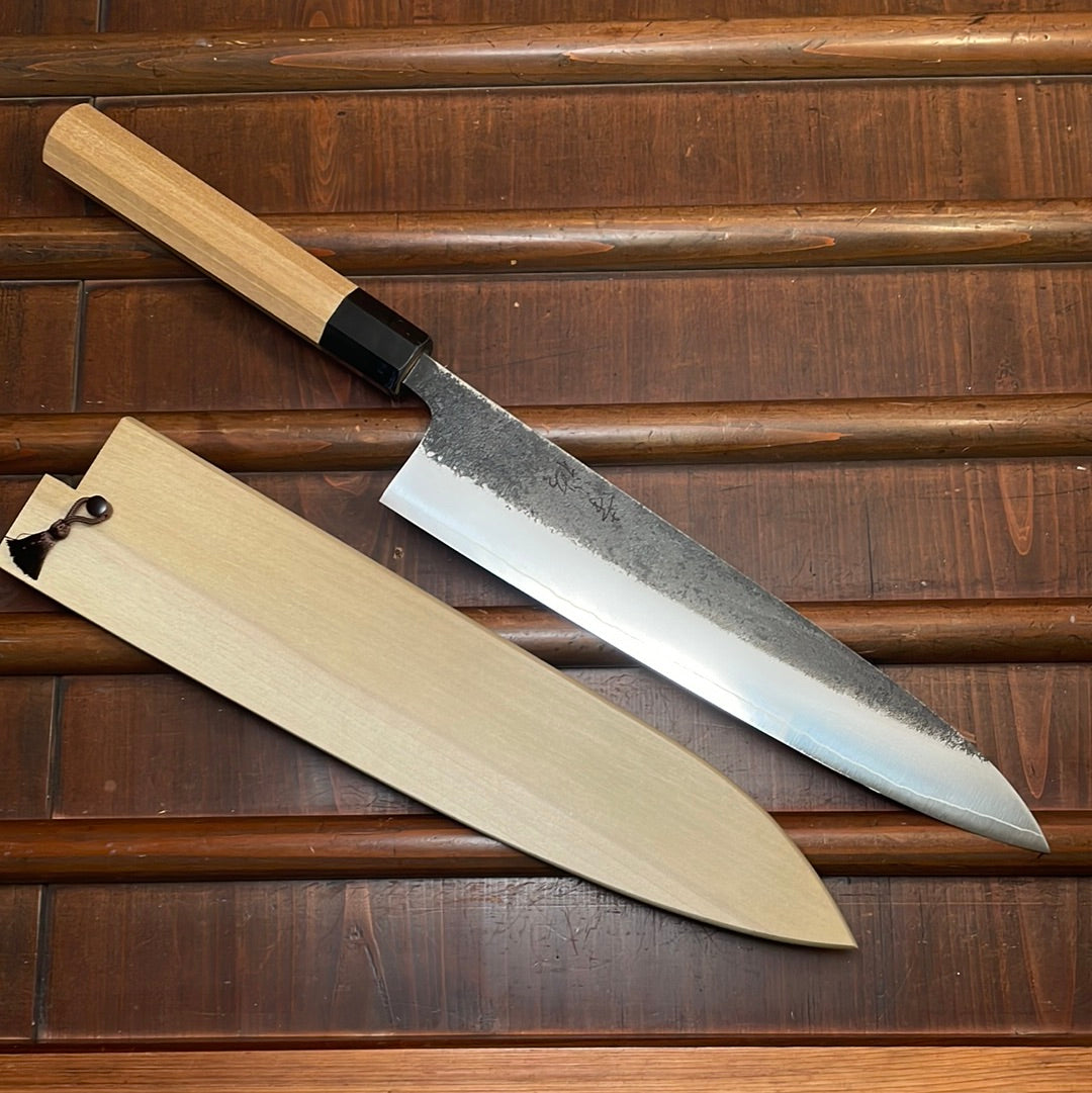 Konosuke Madei Sumiiro 240mm Gyuto SLD Kurouchi Nashiji - by 