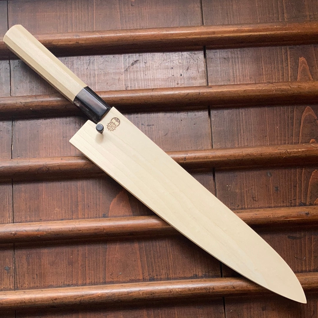 Sakai Kikumori Choyo 240mm Gyuto Shirogami 2 with Saya