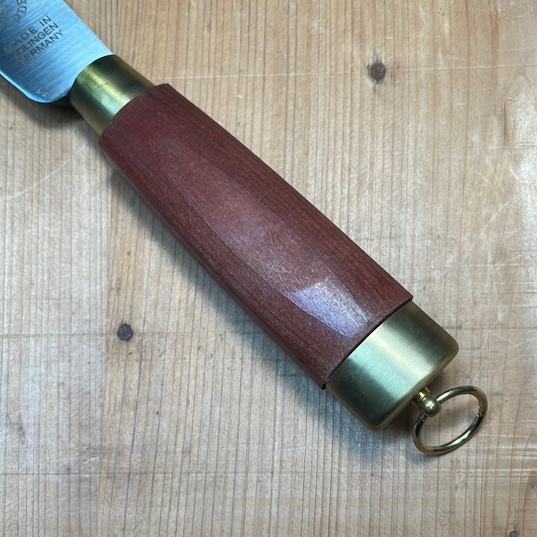 Friedr Herder 5” Old Farmer's Knife Flexible Carbon Cherry Handle with Brass Bolster and Loop