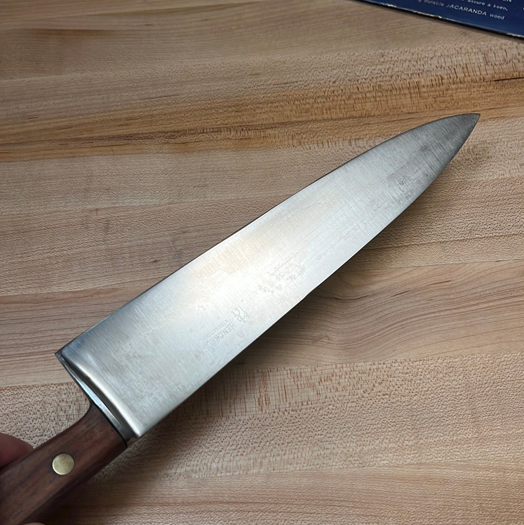J A Henckels International 8.5" Chef Knife Carbon Steel W Sleeve 1960's?