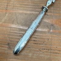 French Carving 3 Tined Fork Carbon Steel Silver Handle