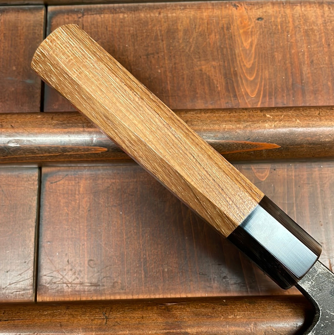 Kumokage 150mm Petty Aogami 2 Kurouchi Damascus Teak & Horn Handle