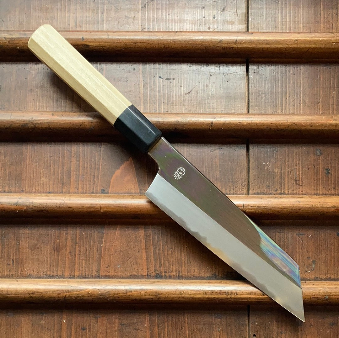 Sakai Kikumori Choyo 180mm Kiritsuke Santoku Shirogami 2 with Saya