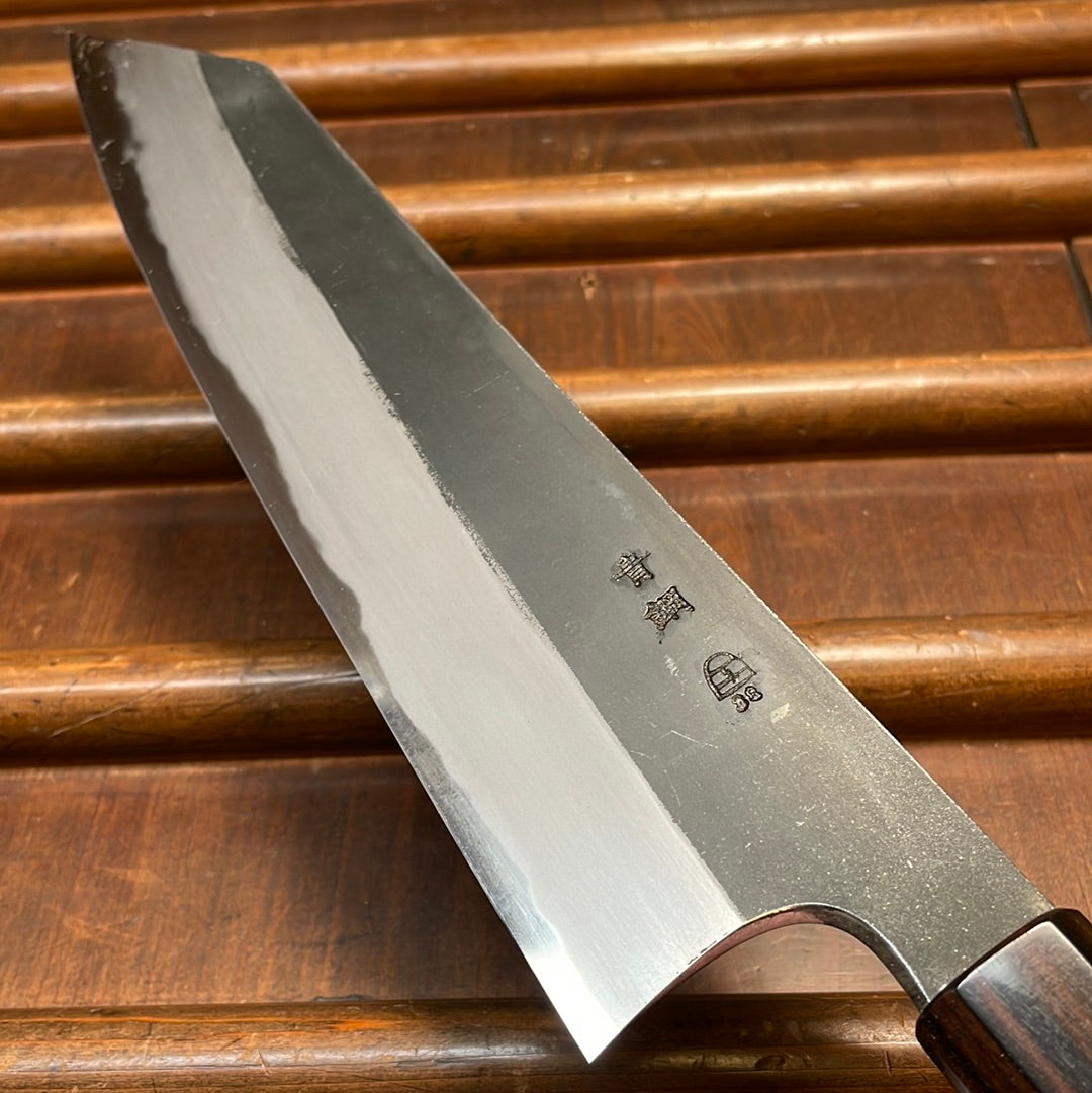 Hitohira Togashi 240mm Kiritsuke Gyuto Aogami 2 Kurouchi Cherry Handle (Ebony End)