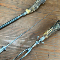 Meriden Cutlery Co Carving Set Carbon Steel Crown Stag 1918-1925
