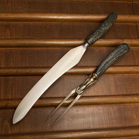 Joseph Wostenholm & Sons Sheffield (1813-1876) Shear Steel Carving Knife & Mis Matched Fork