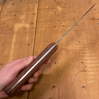 Unmarked 6.25” Wide Boning Knife Carbon Steel & Rosewood
