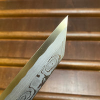 Hitohira Tanaka Manzo 300mm Kiritsuke Yanagi Aogami 1 Damascus Ebony with Saya - LEFTY