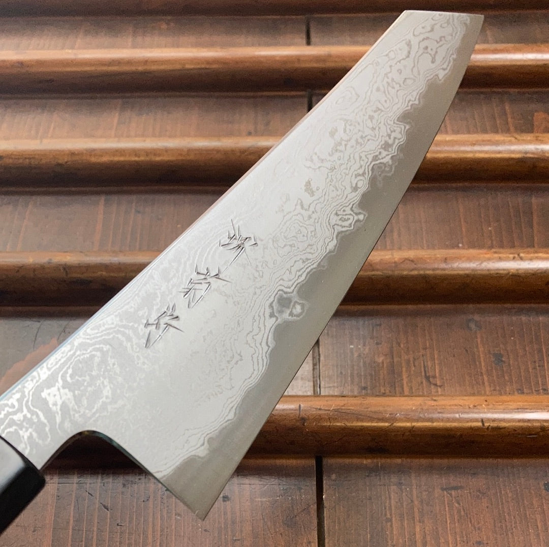 Sakai Kikumori Tanaka x Bernal Cutlery Sori 225mm Kiritsuke Gyuto Aogami 1 Suminagashi