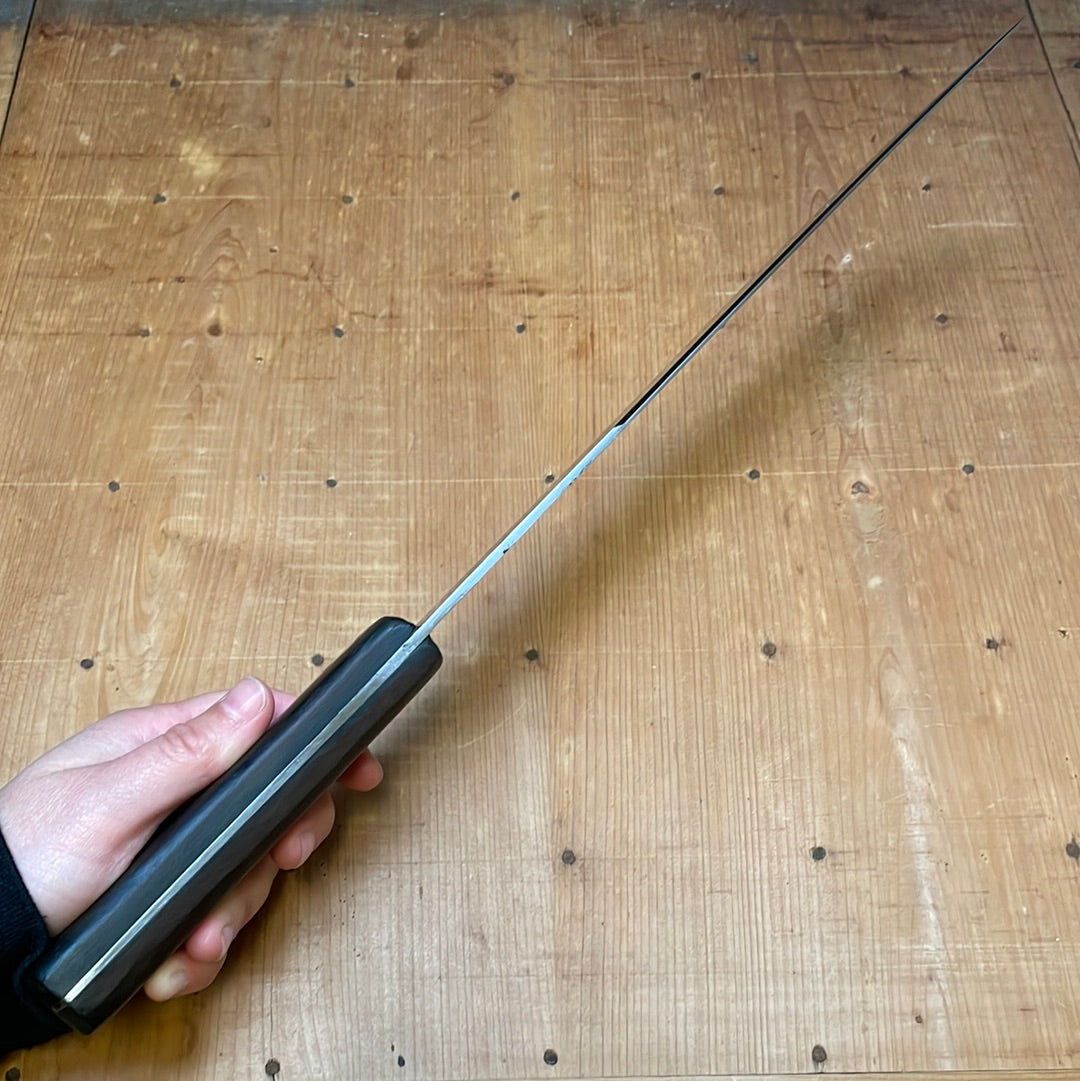 Ed Wusthof 11" Bullnose Scimitar Carbon Steel Ebony Solingen Germany 1890's-1920's