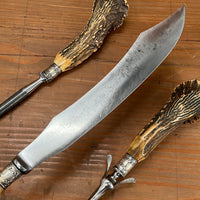 Meriden Cutlery Co Carving Set Carbon Steel Crown Stag 1918-1925