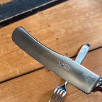 Fein Stahl Buckels Table Knife & Fork Hand Ground Mother of Pearl 1900-1920's?
