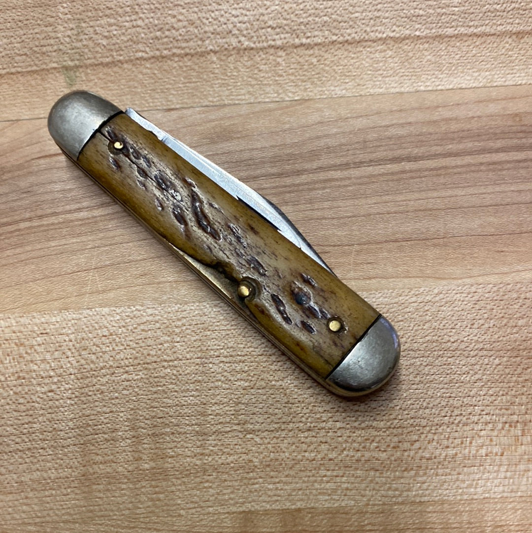 Unmarked 3 3/4” Jack Knife Carbon Steel Bone Hafts