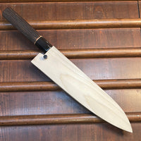 Sakai Kikumori Nakagawa x BC 210mm Gyuto Aogami 1 Kurouchi Burnt Chestnut with Saya