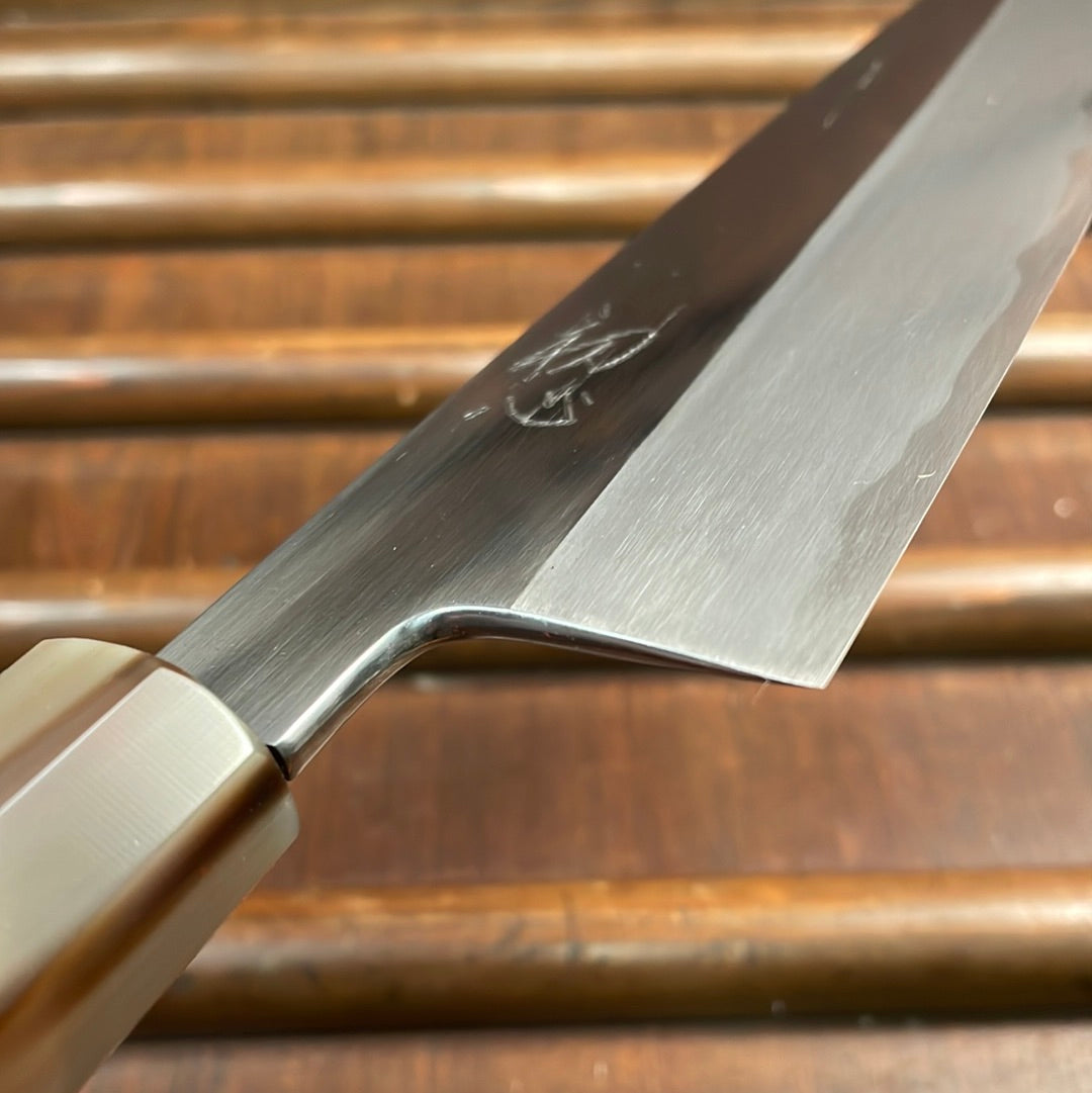 Hatsukokoro Komorebi 210mm Gyuto Aogami 2 Kyomen Hand Finished Kireba Ebony Blonde