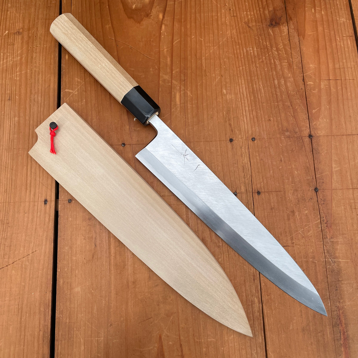 Hitohira Tanaka Manzo 240mm Mioroshi Deba Shirogami 2 Ho Wood with Saya