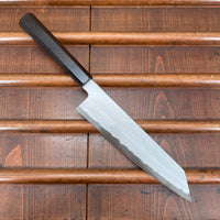 Tetsujin Hamono 210mm Kiritsuke Gyuto Aogami 2 Iron Metal Flow Ebony Black Buffalo Horn
