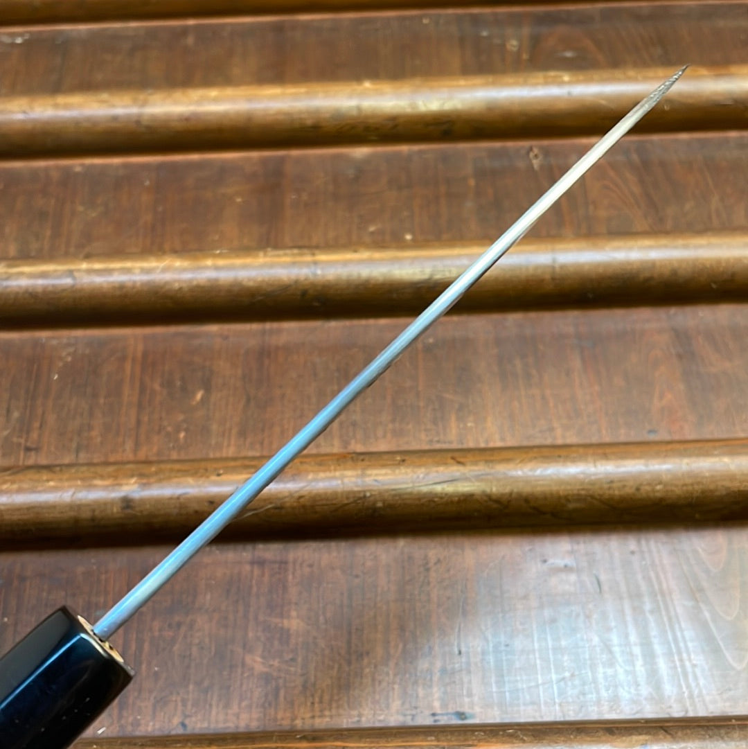Sakai Kikumori Nakagawa x BC 150mm Petty Aogami 1 Kurouchi Burnt Chestnut with Saya
