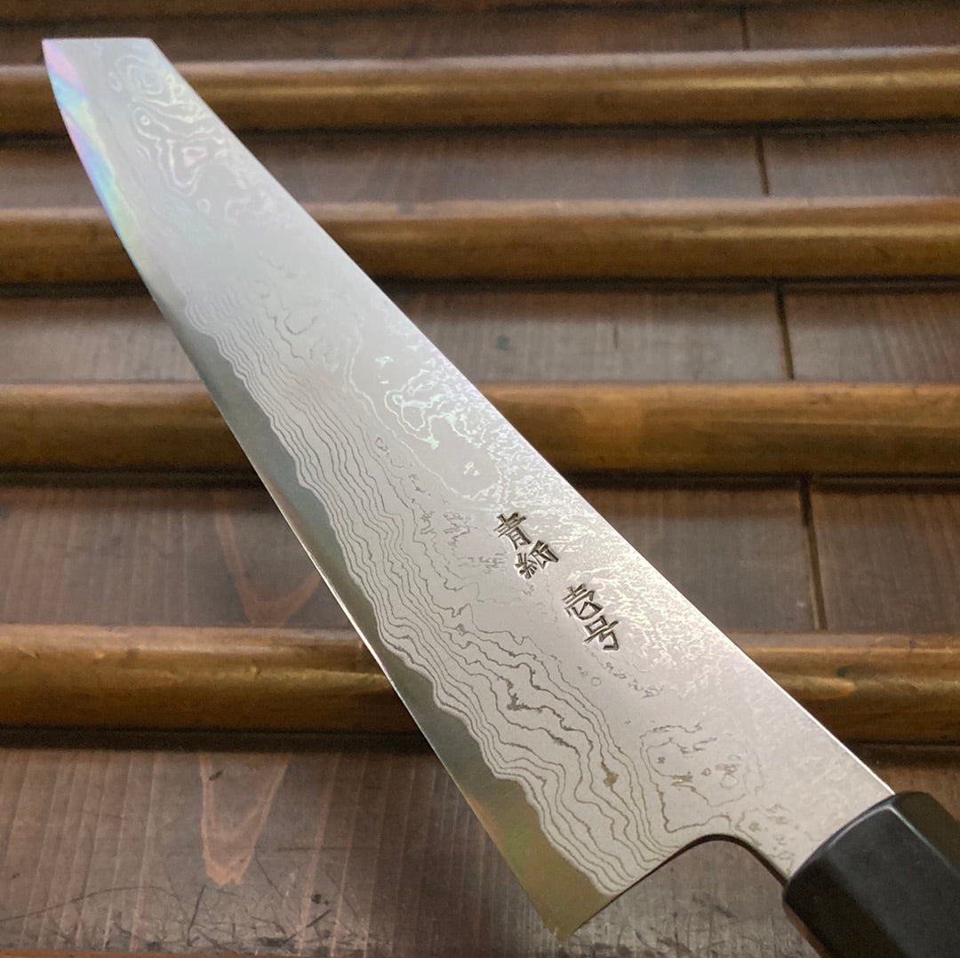 Sakai Kikumori Tanaka Sori 240mm Kiritsuke Sujihiki Aogami 1 Suminagashi