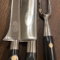 Sabatier Trumpet Ancienne Maison Carving Set Forged Stainless 1950’s