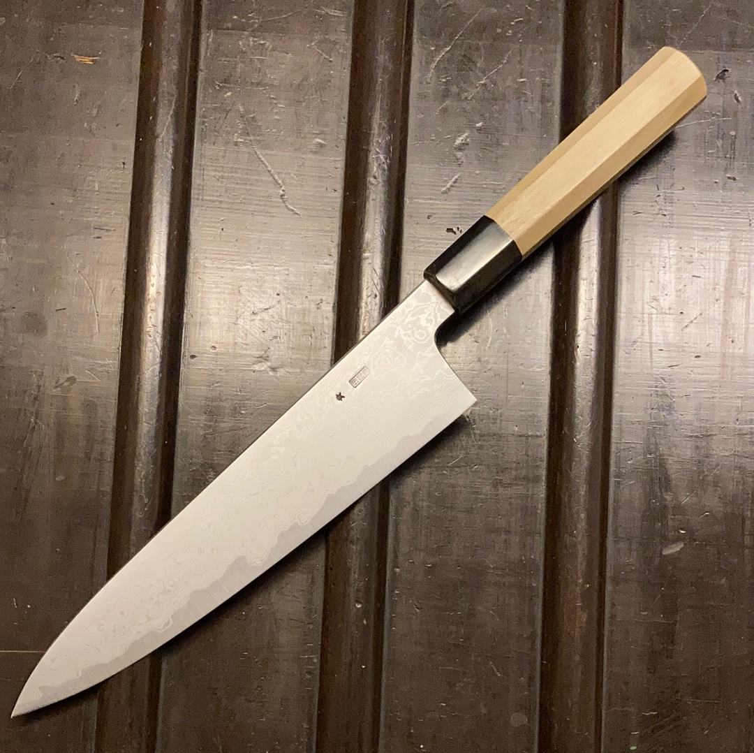 Sakai Kikumori Kikuzuki Uzu 240mm Gyuto Aogami 1 with Saya