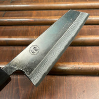 Kumokage 180mm Bunka Aogami 2 Kurouchi Damascus Teak Handle