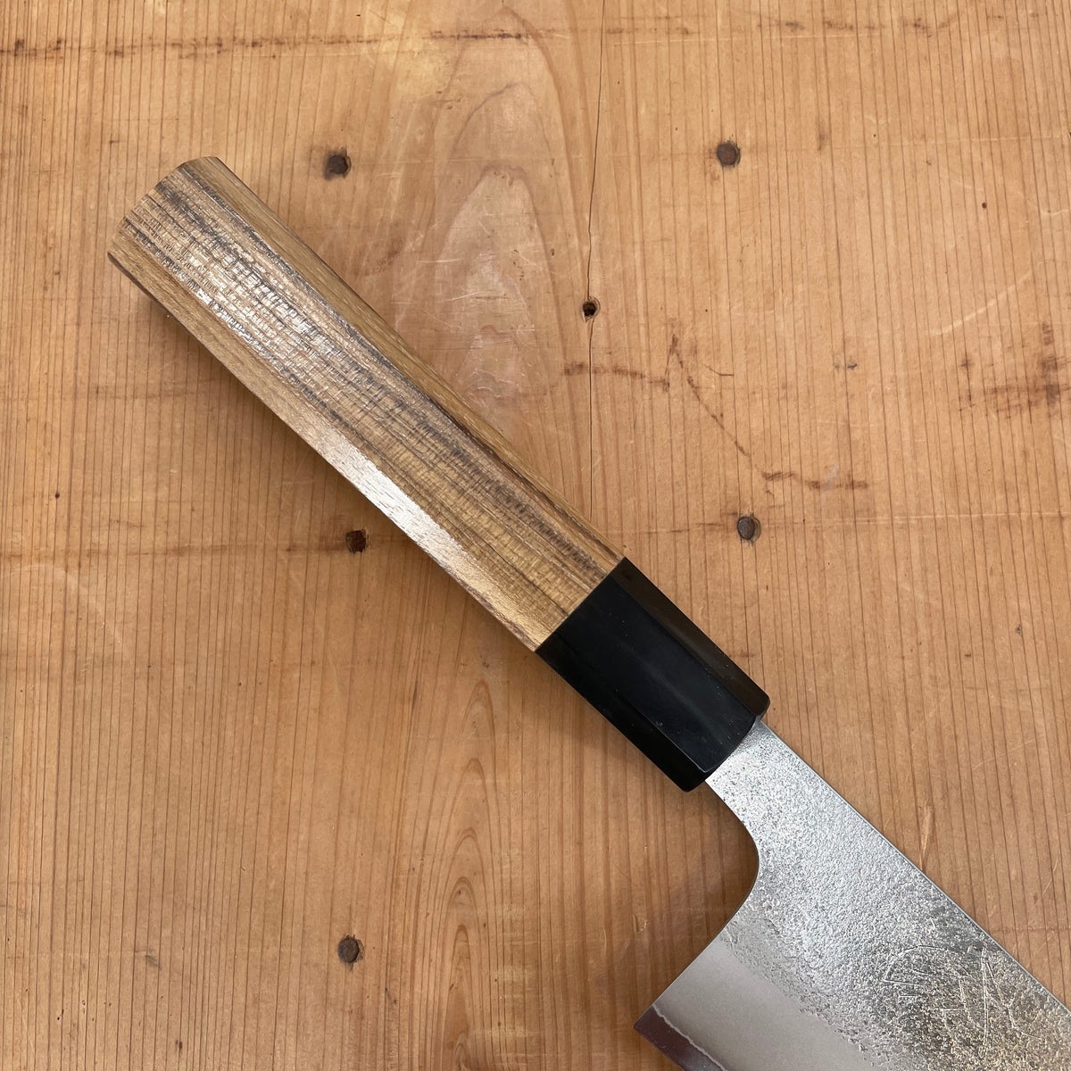 Yoshikane Hamono 210mm Kiritsuke Gyuto Shirogami 2 Nashiji Teak Handle