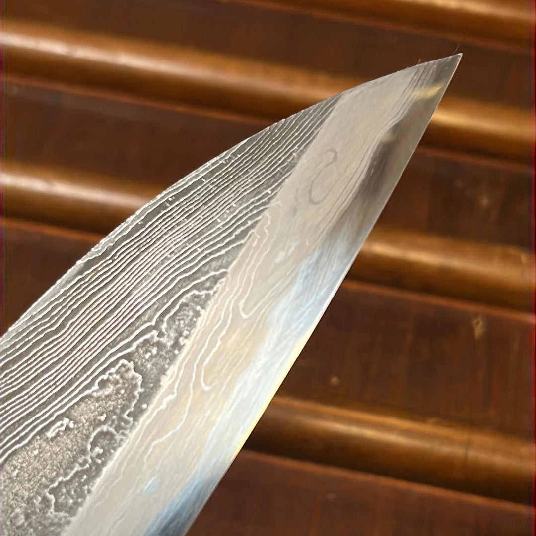Tsukasa Hinoura 210mm Gyuto Shirogami Warikomi Unryu Suminagashi Double Horn Enju