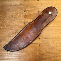 Case 5" Fixed Blade Marble's Style Carbon Steel Stacked Leather 1940's
